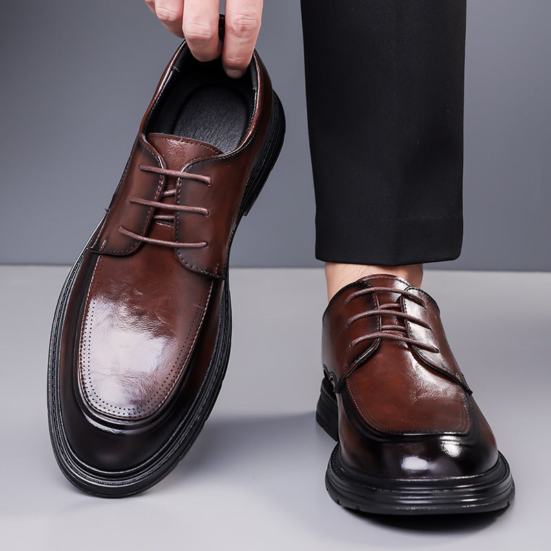 Business Formal Brown Lace-up Leather Shoes