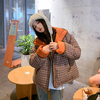 Quilted Plaid Puffer Jacket