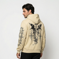 Mens 3D Digital Print Hoodie With Angel Wings Pattern