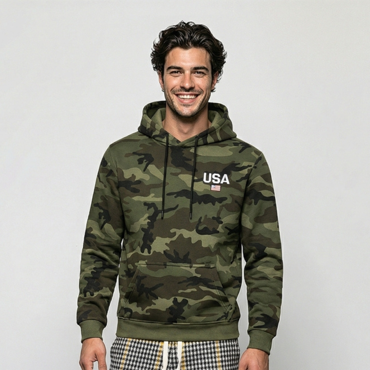 Mens Stylish Thicker Casual Camo Hoodie