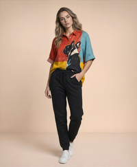 Retro Digital-print Animal Shirt