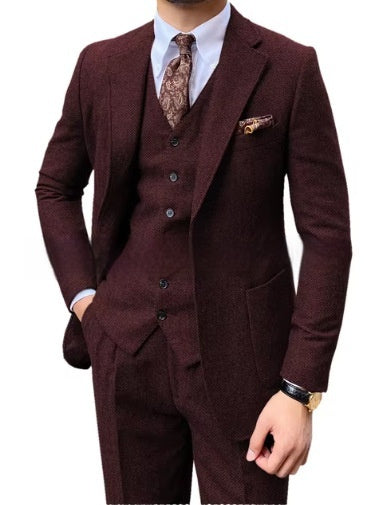 Herringbone Single-breasted Slim Sui