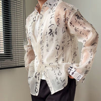 Sheer Fabric Slim-fit Edgy Shirt