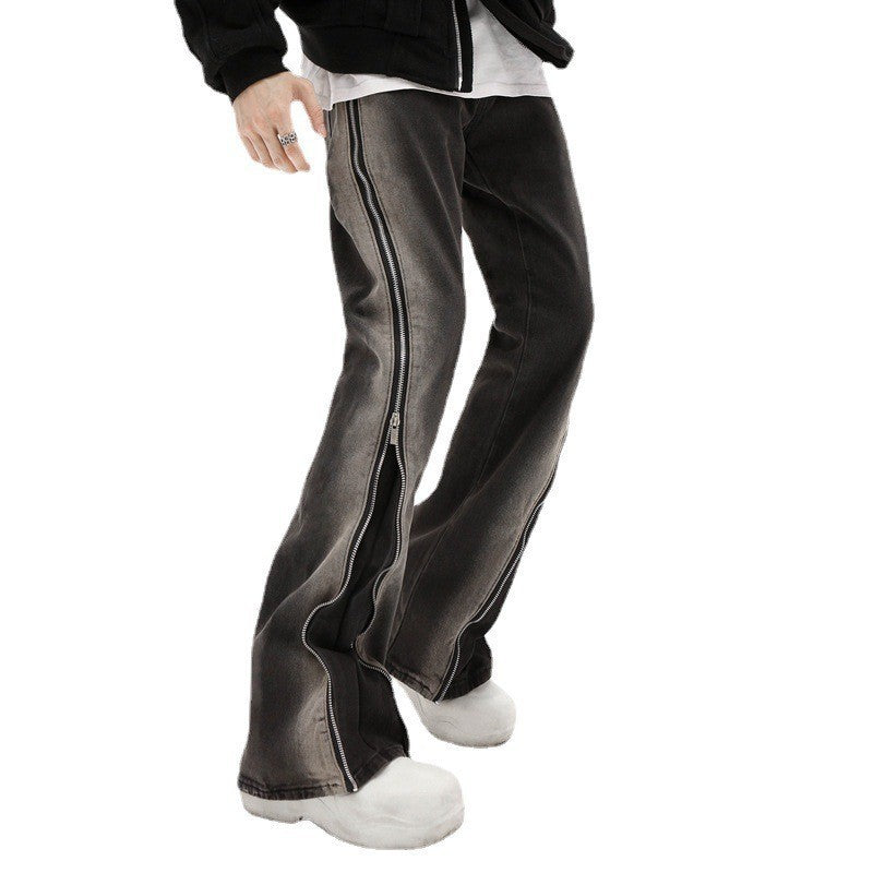 Design Zipper Straight-leg Trousers