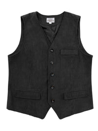 Corduroy Vest With Patchwork Pockets And Outer Jacket