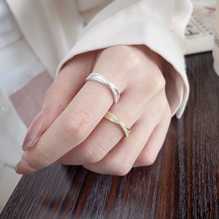 S925 Sterling Silver Line Design Ring