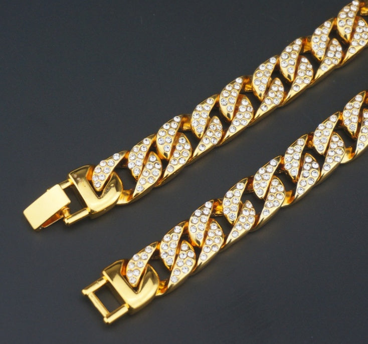 Full Diamond Cuban Chain Bracelet