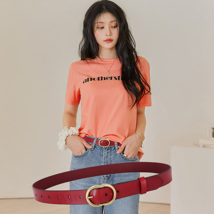 Leather Belt Wide And Simple