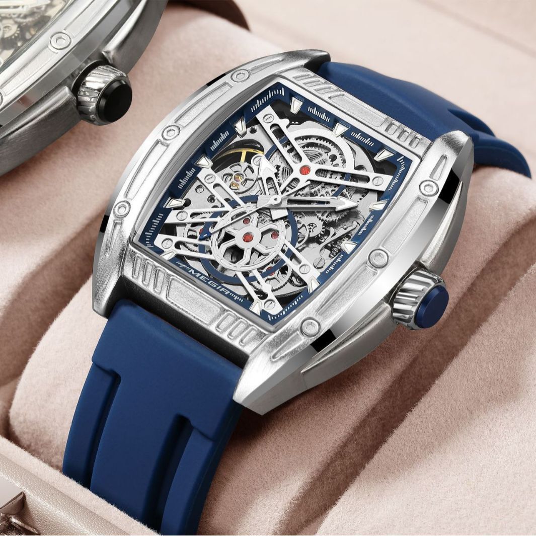Wine Barrel Type Mechanical Watch Silicone Tape
