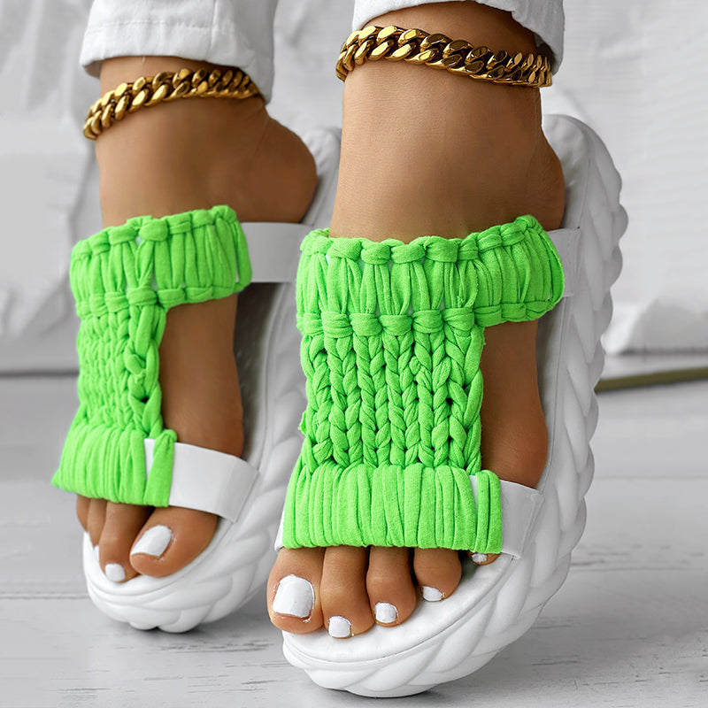 Summer Braided Knit Hollow Open Toe Sandals