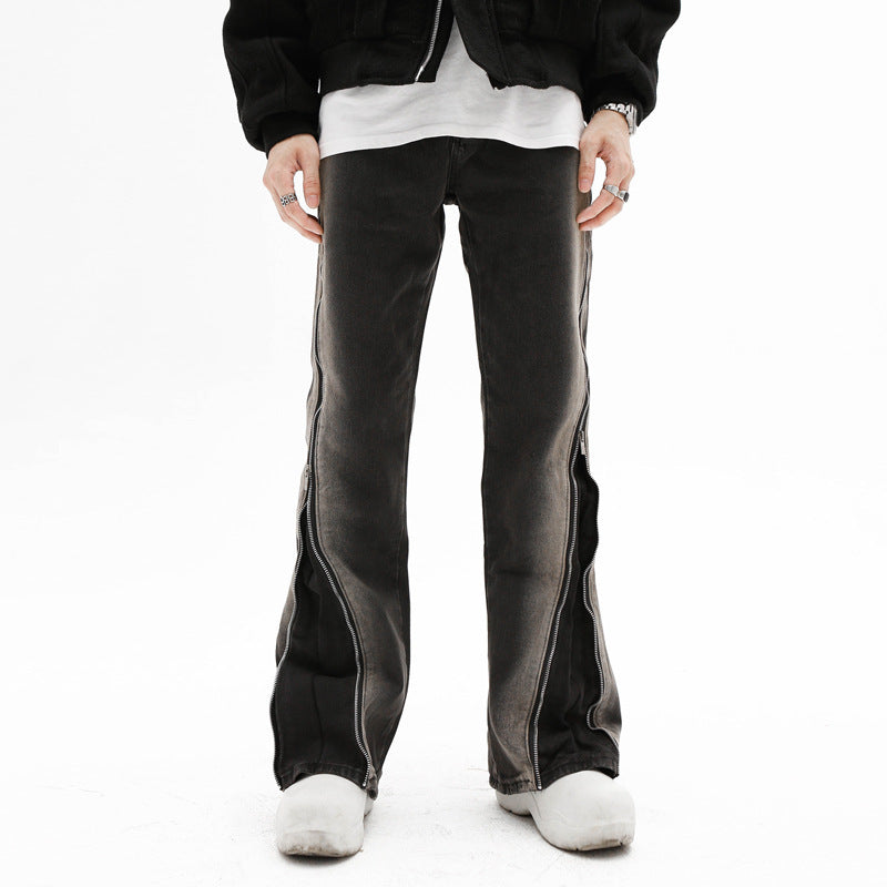 Design Zipper Straight-leg Trousers