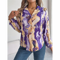 Fashion Button Down Shirts V Neck Long Sleeve