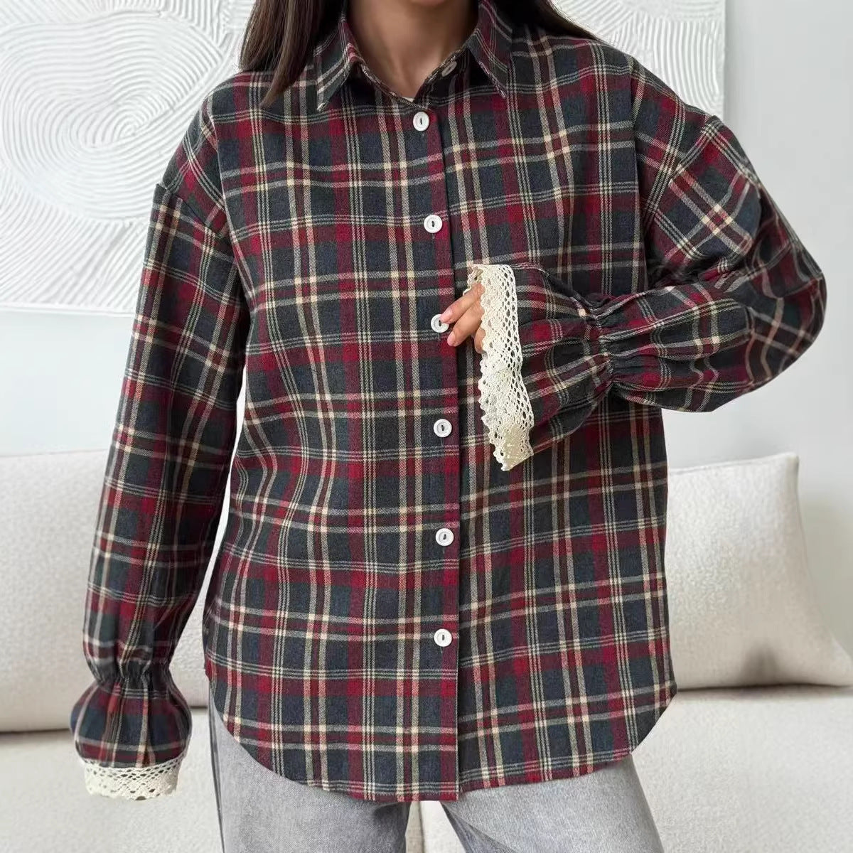 Retro Loose-Fit Plaid Shirt