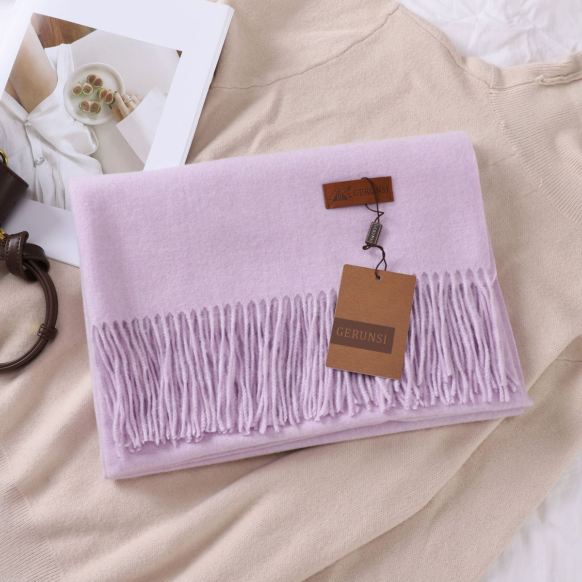 Solid Color Faux Cashmere Scarf