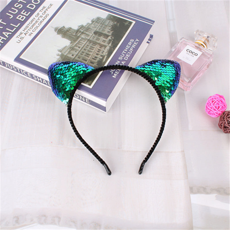Sequined Cat Ear Headband