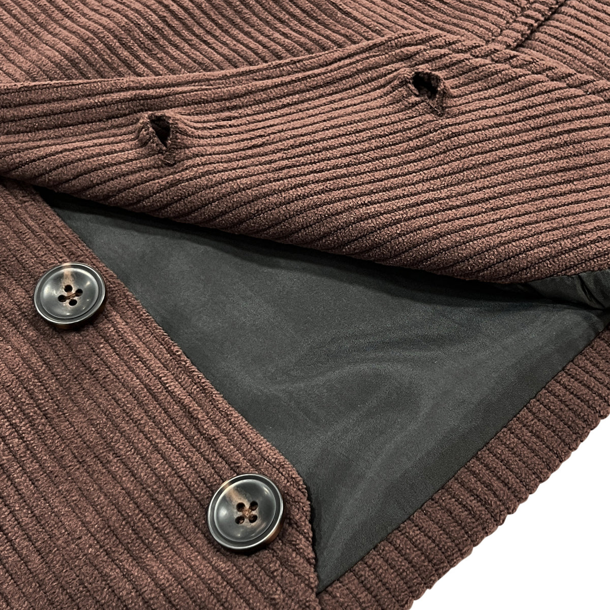 Corduroy Vest With Patchwork Pockets And Outer Jacket