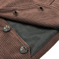 Corduroy Vest With Patchwork Pockets And Outer Jacket