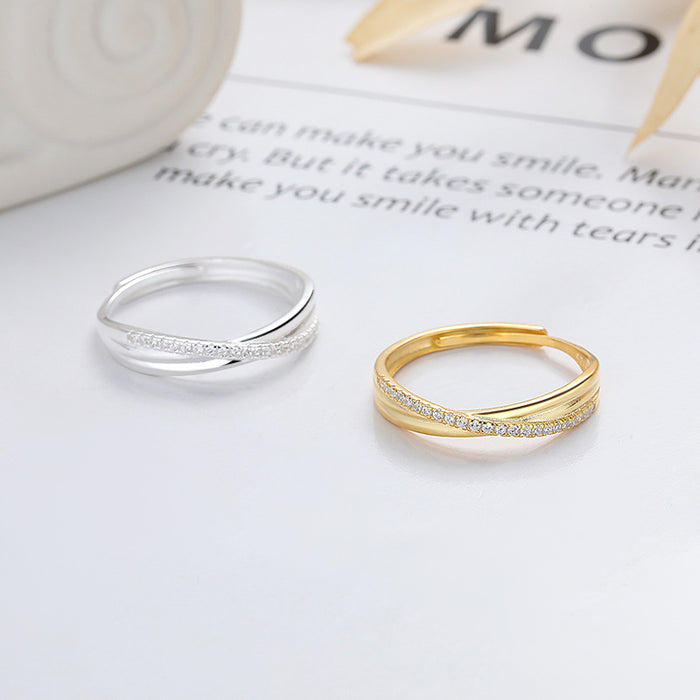 S925 Sterling Silver Line Design Ring