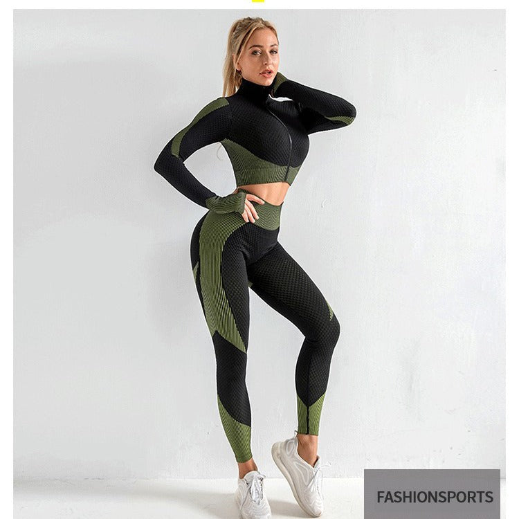 Long-Sleeve Seamless Fitness Set