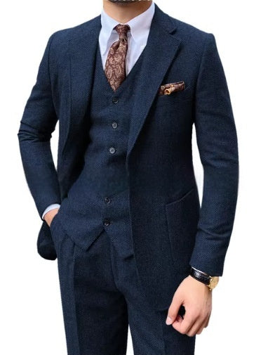 Herringbone Single-breasted Slim Sui