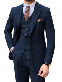 Herringbone Single-breasted Slim Sui