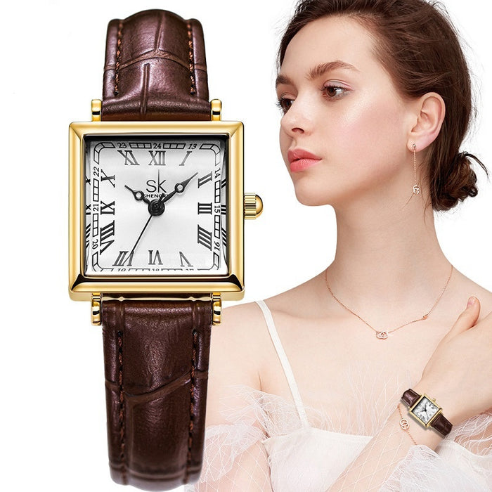 Watch With A Retro-style Small Square Face