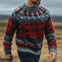 hand-knitted wool pullover sweater