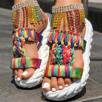 Braided Knit Hollow Open Toe Sandals