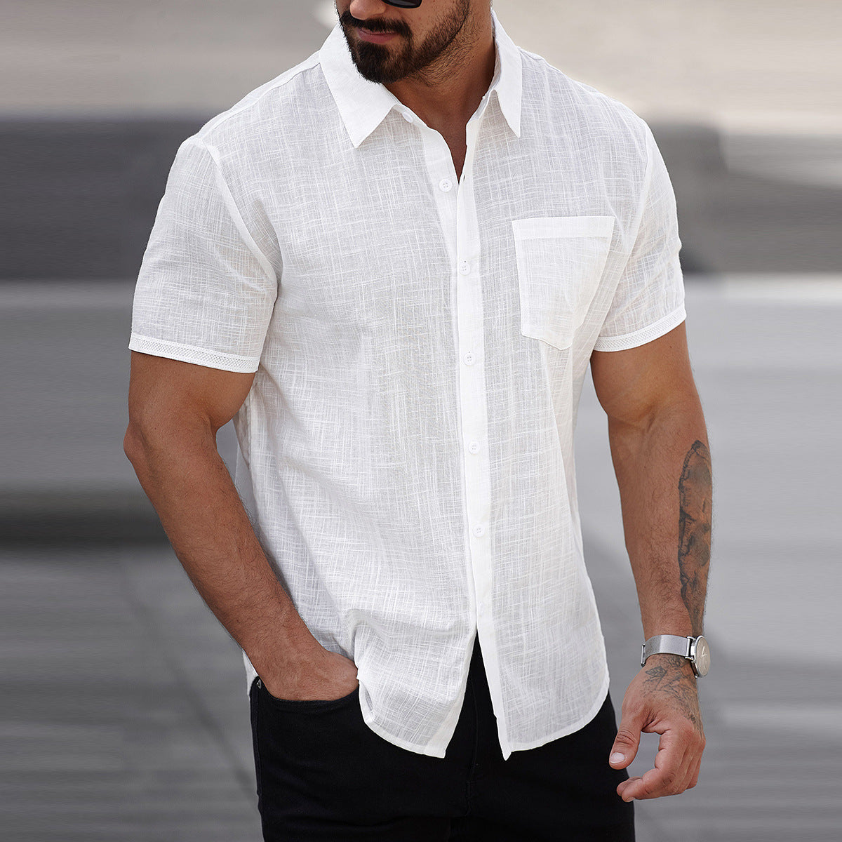 Short-sleeve Cotton Shirt
