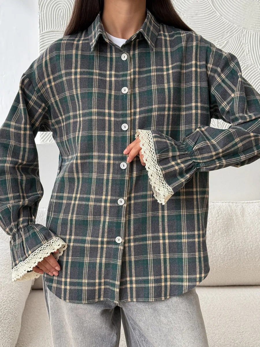 Retro Loose-Fit Plaid Shirt