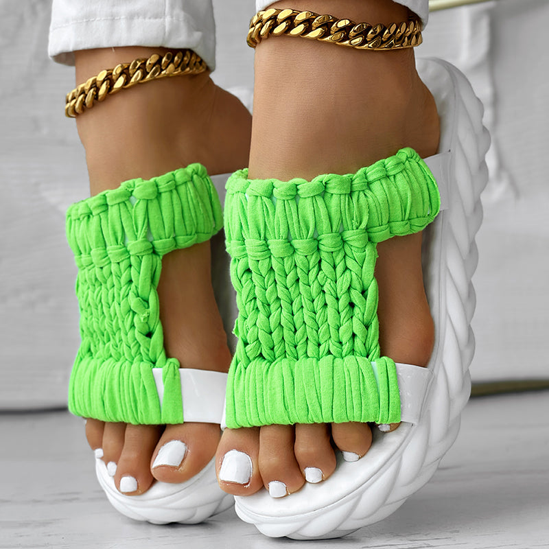 Summer Braided Knit Hollow Open Toe Sandals