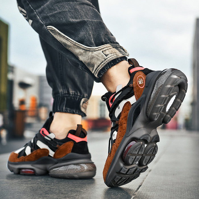 Thick Sole Leather Trainers