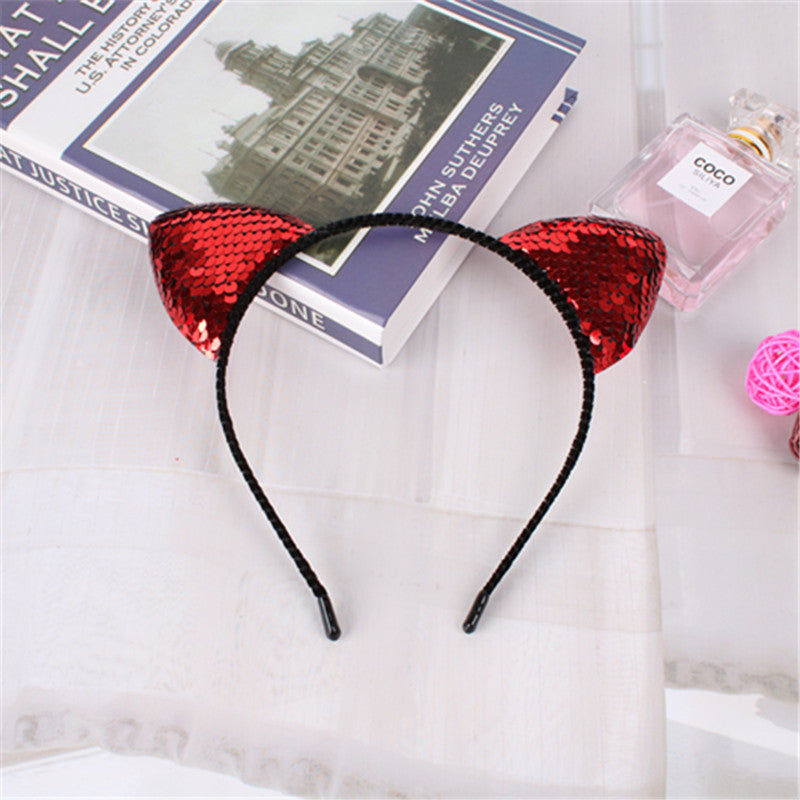 Sequined Cat Ear Headband