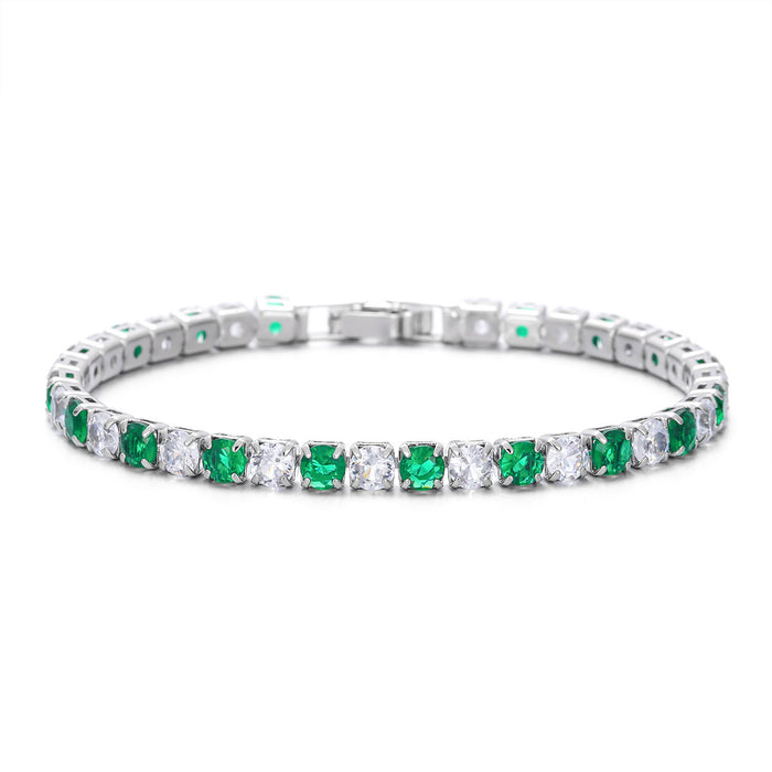 Fashion 4mm Mixed Color Zircon Bracelet