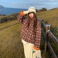 Quilted Plaid Puffer Jacket