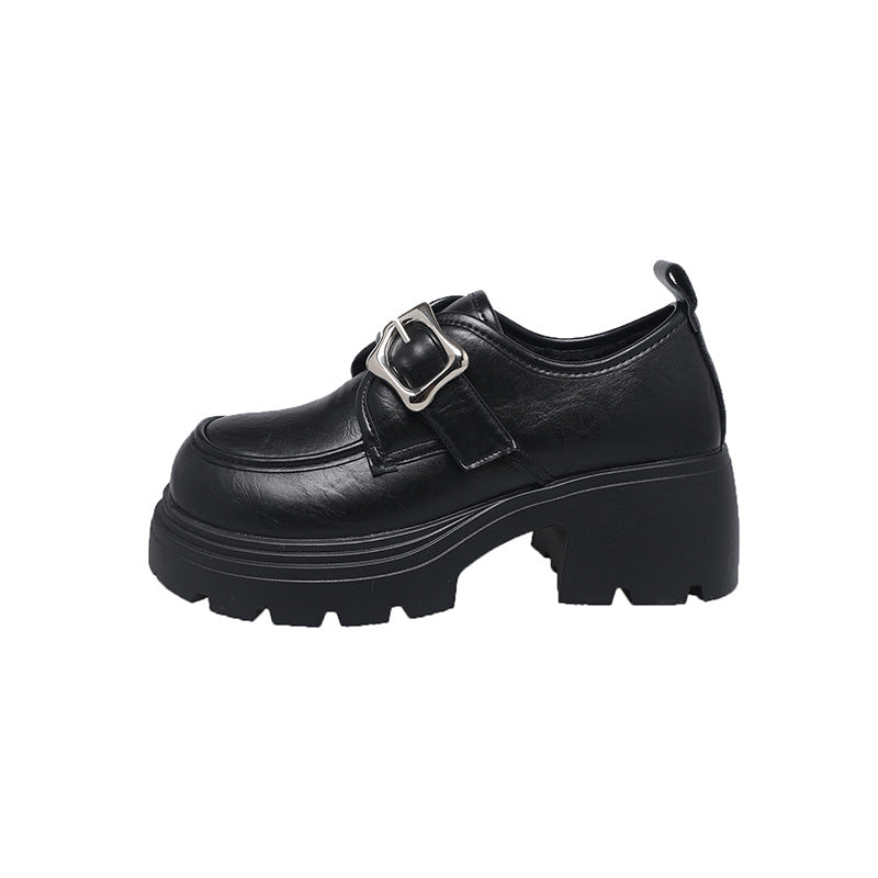 Thick-soled Height-increasing Leather Shoes