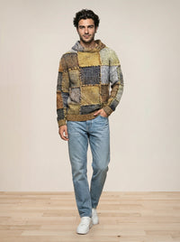 Plaid-Print Hoodie Top