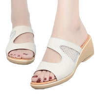 Hollow-out Mid Heel Peep Toe Sandals