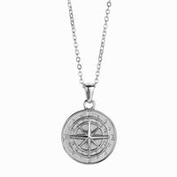 Ins Style Titanium Steel Compass Pendant Necklace