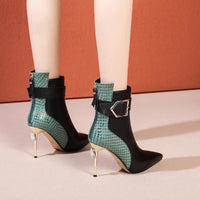 Fashion Ankle Boots with Pointed Toes and Back Zippers