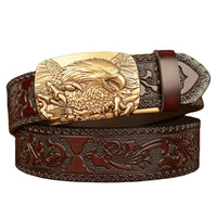Carved Eagle Automatic Buckle Belt