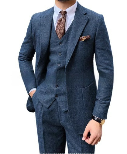Herringbone Single-breasted Slim Sui