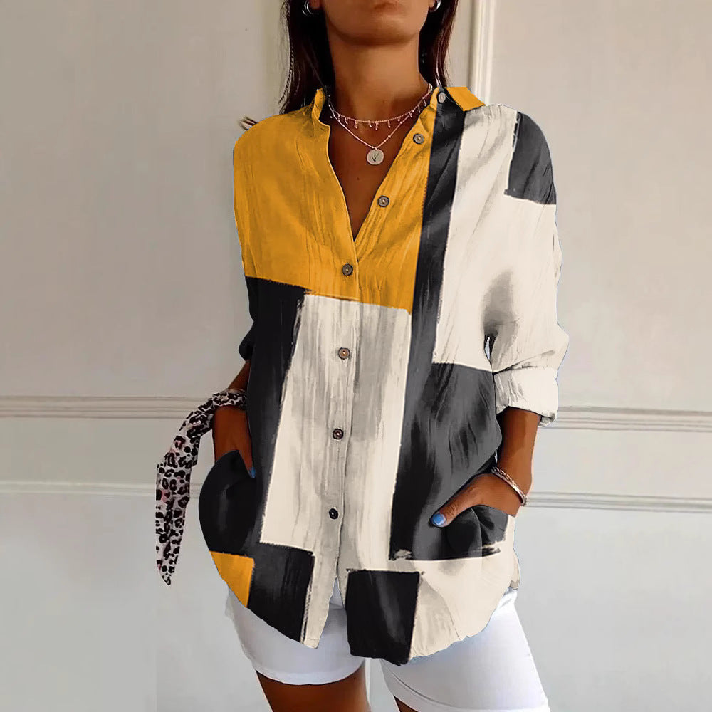 Floral Pattern 3D Printed Long-Sleeve Shirt