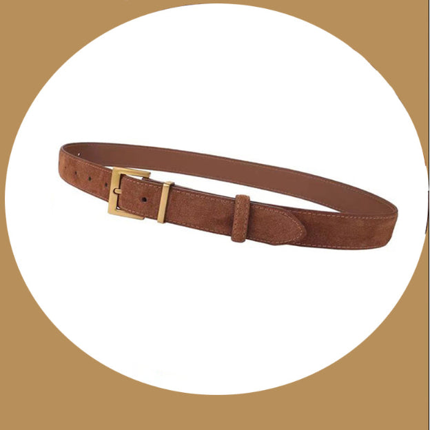 Pin Buckle Belt Leather With Dress Coat