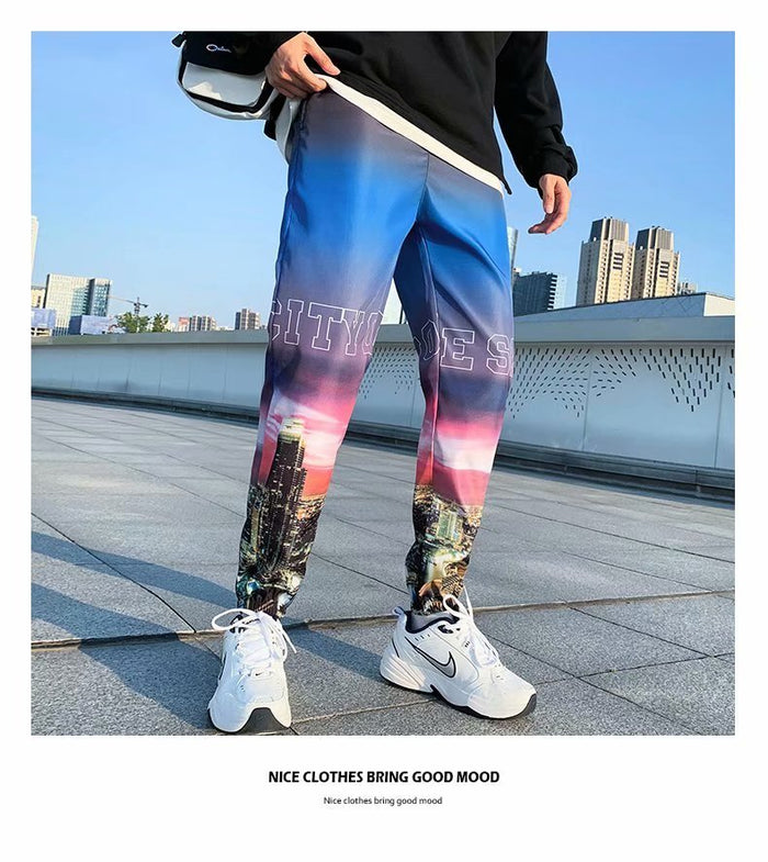 Trendy Gradient Color Trousers