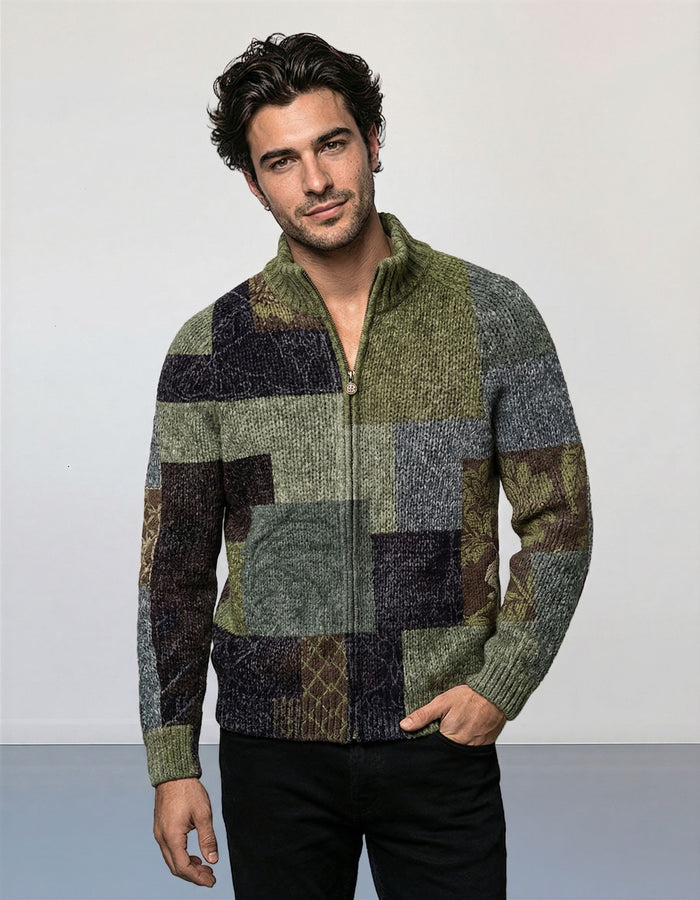 Casual 3D-printed Zip-up Jacket