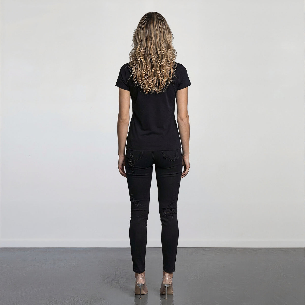 Trendy Ripped Black Jeans