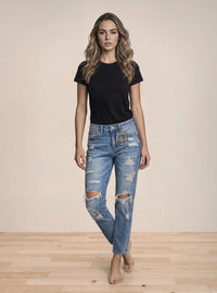 Ripped Slim Fit Jeans For Women