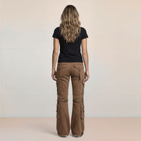 Retro Hot Girl Brown Cargo Jeans