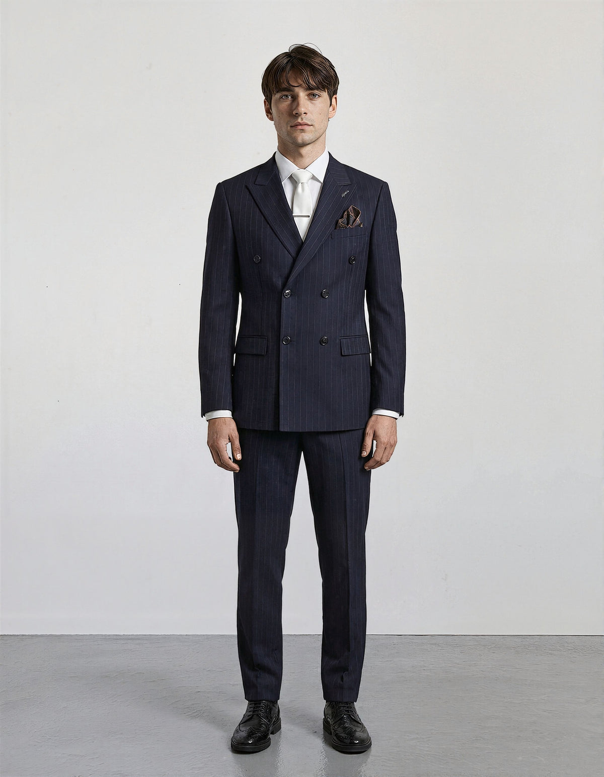 Double Breasted Stripes Suit Men's Suits